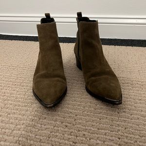 Marc Fisher-Pointy Toe Taupe Suede Bootie